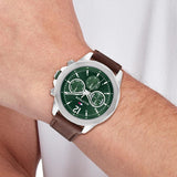 Tommy Hilfiger Lars Chronograph Green Dial Brown Leather Strap Watch For Men - 1792064 Buy Now By Tommy Hilfiger