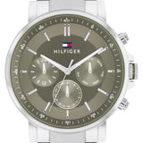 Tommy Hilfiger Tyson Chronograph Green Dial Silver Steel Strap Watch For Men - 1710587 Buy Now By Tommy Hilfiger
