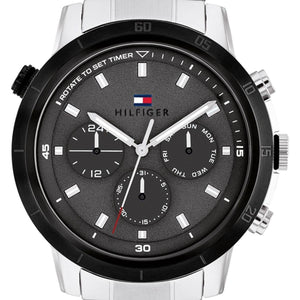Tommy Hilfiger Troy Chronograph Grey Dial Silver Steel Strap Watch For Men - 1792106 Buy Now By Tommy Hilfiger