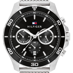 Tommy Hilfiger Jordan Chronograph Black Dial Silver Mesh Strap Watch For Men - 1792092 Buy Now By Tommy Hilfiger
