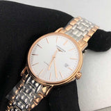 Longines Presence 38.5mm Automatic White Dial Two Tone Steel Strap Watch for Men - L4.921.1.12.7 Buy Now By Longines