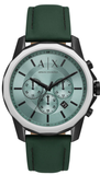 Armani Exchange Banks Chronograph Green Dial Green Leather Strap Watch For Men - AX1725 Buy Now By Armani Exchange