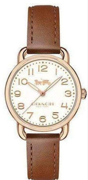 Coach Delancey Cream Dial Brown Leather Strap Watch For Women - 14502751 Buy Now By Coach
