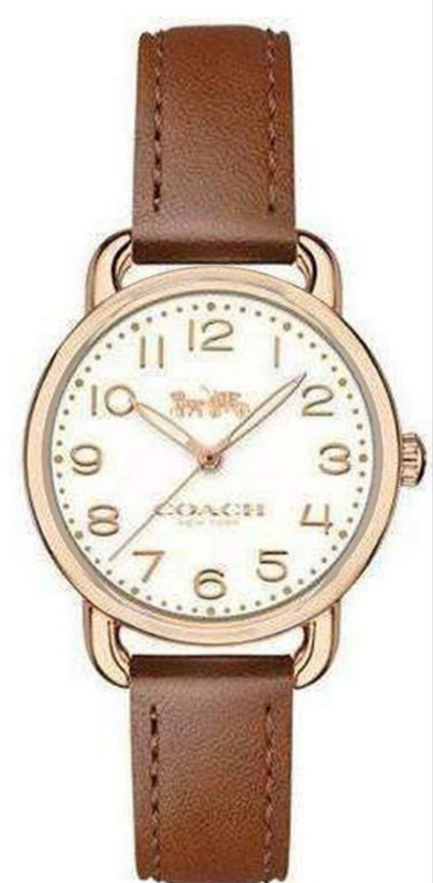Coach Delancey Cream Dial Brown Leather Strap Watch For Women - 14502751 Buy Now By Coach