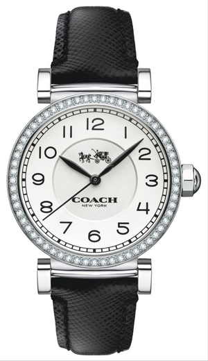 Coach Madison White Dial Black Leather Strap Watch for Women - 14502399 Buy Now By Coach