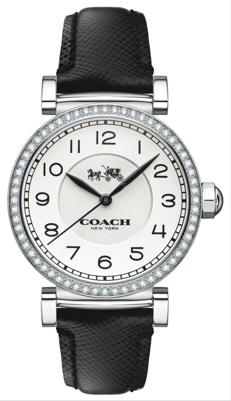 Coach Madison White Dial Black Leather Strap Watch for Women - 14502399 Buy Now By Coach