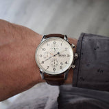 Hugo Boss Navigator White Dial Brown Leather Strap Watch for Men - 1513495 Buy Now By Hugo Boss