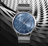 Hugo Boss Architectural Blue Dial Grey Steel Strap Watch for Men - 1513574 Buy Now By Hugo Boss