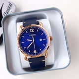 Fossil The Commuter Blue Dial Blue Leather Strap Watch for Men - FS5274 Buy Now By Fossil