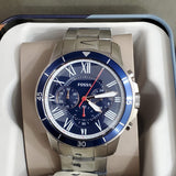 Fossil Grant Sport Chronograph Blue Dial Silver Steel Strap Watch for Men - FS5238 Buy Now By Fossil