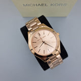 Michael Kors Slim Runway Rose Gold Dial Rose Gold Steel Strap Watch for Women - MK3197 Buy Now By Michael Kors