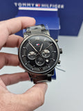 Tommy Hilfiger Evan Chronograph Quartz Black Dial Black Steel Strap Watch For Men - 1710410 Buy Now By Tommy Hilfiger
