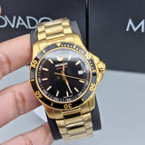 Movado Series 800 Black Dial Gold Steel Strap Watch For Men - 2600145 Buy Now By Movado