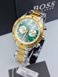 Hugo Boss Santiago Green Dial Two Tone Steel Strap Watch for Men - 1513872 Buy Now By Hugo Boss