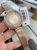 Guess Soiree Diamonds Gold Dial Gold Mesh Bracelet Watch for Women - GW0402L2 Buy Now By Guess