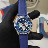 Fossil Garrett Chronograph Blue Dial Blue Rubber Strap Watch for Men - FS5709 Buy Now By Fossil
