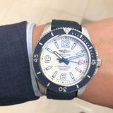 Breitling Superocean II Automatic 42mm White Dial Blue Rubber Strap Watch for Men - A17366D81A1S2 Buy Now By Breitling