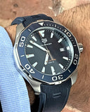 Tag Heuer Aquaracer Quartz Blue Dial Blue Rubber Strap Watch for Men - WAY101C.FT6153