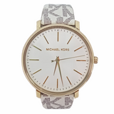 Michael Kors Pyper Quartz Silver Dial White Leather Strap Watch For Women - MK2858 Buy Now By Michael Kors
