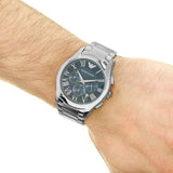 Emporio Armani Chronograph Quartz Blue Dial Silver Steel Strap Watch For Men - AR11082 Buy Now By Emporio Armani