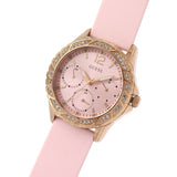 Guess Sparkling Diamonds Pink Dial Pink Rubber Strap Watch for Women - W0032L9 Buy Now By Guess