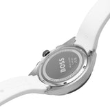 Hugo Boss Volane Grey Dial White SIlicone Strap Watch for Men - 1513948 Buy Now By Hugo Boss