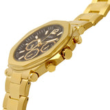 Guess Surge Chronograph Black Dial Gold Steel Strap Watch for Men - W1258G2 Buy Now By Guess