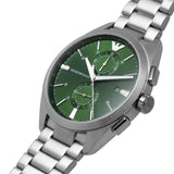 Emporio Armani Chronograph Green Dial Silver Steel Strap Watch For Men - AR11480 Buy Now By Emporio Armani