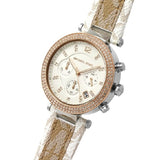 Michael Kors Parker Chronograph White Dial Two Tone Leather Strap Watch For Women - MK6950 Buy Now By Michael Kors