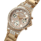 Guess Moonlight Multi Function Diamonds White Dial Rose Gold Steel Strap Watch for Women - GW0320L3 Buy Now By Guess
