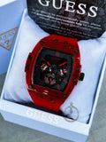 Guess Phoenix Multifunction Black Dial Red Rubber Strap Watch for Men - GW0203G5 Buy Now By Guess