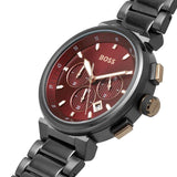 Hugo Boss One Chronograph Red Dial Grey Steel Strap Watch For Men - 1514000 Buy Now By Hugo Boss