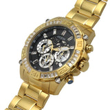 Guess Trophy Diamonds Black Dial Gold Steel Strap Watch for Men - GW0390G2 Buy Now By Guess