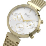 Hugo Boss Flawless White Dial Gold Mesh Bracelet Watch for Women - 1502552 Buy Now By Hugo Boss