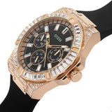 Guess Venus Diamonds Black Dial Black Rubber Strap Watch for Women - GW0118L2 Buy Now By Guess