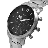 Fossil Neutra Chronograph Black Dial Silver Steel Strap Watch for Men - FS5384 Buy Now By Fossil