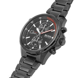 Hugo Boss Globetrotter Black Dial Black Steel Strap Watch for Men - 1513825 Buy Now By Hugo Boss