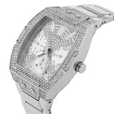 Guess Raven Diamonds Silver Dial Silver Steel Strap Watch for Women - GW0104L1 Buy Now By Guess
