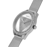 Guess Tri Glitz Quartz Silver Dial Silver Mesh Bracelet Watch For Women - W1142L1 Buy Now By Guess