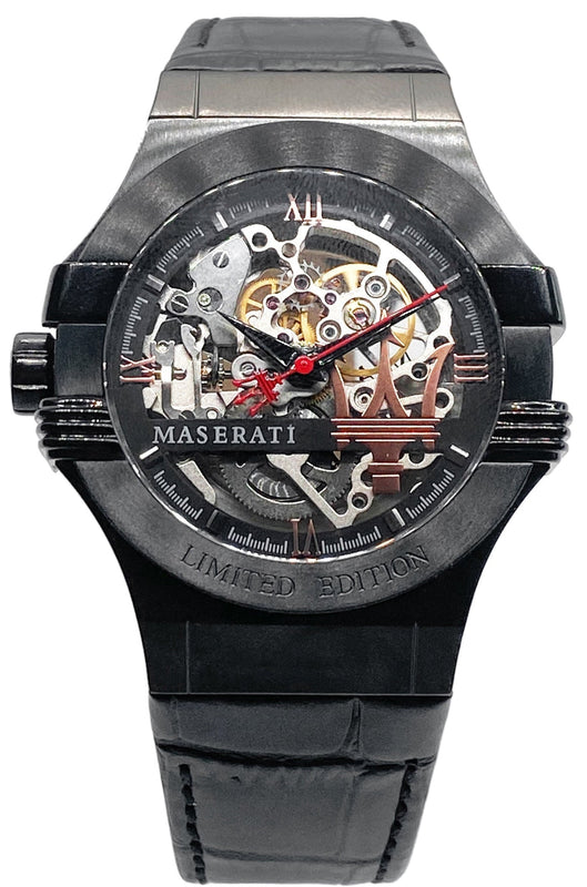 Maserati Automatic Skeleton Black Dial Black Leather Strap Watch For Men - R8821108021 Buy Now By Maserati