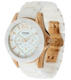 Fossil Ceramic Multifunction White Dial White Steel Strap Watch for Women - CE1006 Buy Now By Fossil