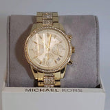 Michael Kors Ritz Chronograph Gold Dial Gold Steel Strap Watch For Women - MK6484 Buy Now By Michael Kors