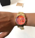 Michael Kors Runway Iridescent Pink Dial Gold Steel Strap Watch for Women - MK5939 Buy Now By Michael Kors