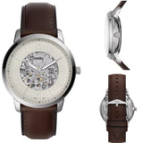 Fossil Neutra Automatic Skeleton White Dial Brown Leather Strap Watch for Men - ME3184 Buy Now By Fossil