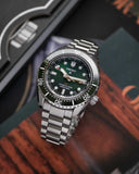 Seiko Prospex GMT Divers Automatic Marine Green Dial Silver Steel Strap Watch For Men - SPB381J1 Buy Now By Seiko