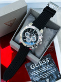 Guess Trophy Multifunction Black Dial Black Rubber Strap Watch for Men - GW0333G1 Buy Now By Guess