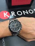 Tissot V8 Quartz Chronograph Black Dial Silver Steel Strap Watch For Men - T106.417.11.051.00 Buy Now By Tissot