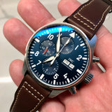 IWC Pilot’s Watch Chronograph Edition “Le Petit Prince” Blue Dial Brown Leather Strap Watch for Men - IW377714 Buy Now By IWC