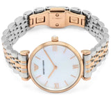 Emporio Armani T Bar Gianni Classic Mother Of Pearl Dial Two Tone Steel Strap Watch For Women - AR1683 Buy Now By Emporio Armani