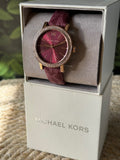 Michael Kors Corey Crystals Red Dial Red Leather Strap Watch for Women - MKO1025 Buy Now By Michael Kors